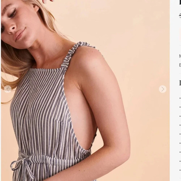 Roxy Striped Jumpsuit in Navy and White - Picture 3 of 9